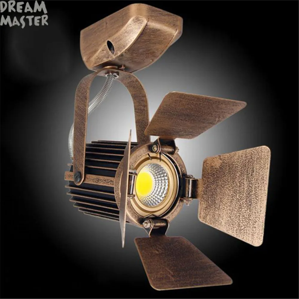 

Surface mount COB LED ceiling lamp retro style industrial track light lamp barn door vintage lamps for shop cafe spot lights