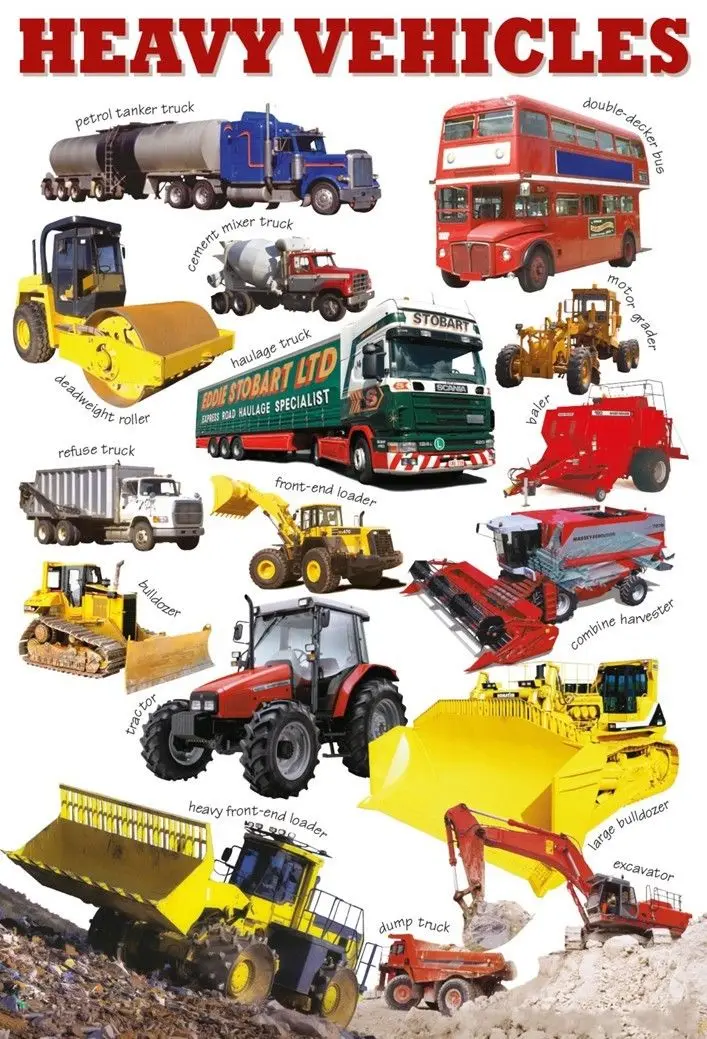 Home Decor Heavy Vehicles Ch-Silk Art Poster Wall Sicker Decoration Gift