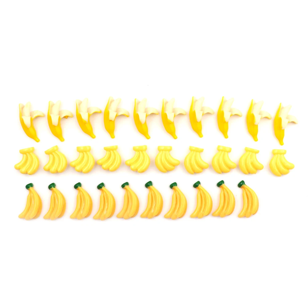 

5Pcs 3Styles Yellow Banana Kawaii Artificial Fake Miniature Food DIY Resin Embellishment Accessories Play DollHouse Toy