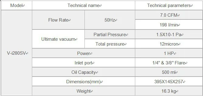 Новый хладагент двухступенчатый вакуумный насос V-i280SV