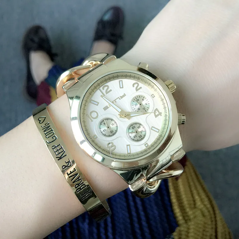 

SFNY Hot Promotion Golden Women Wrist Watches Stainless Steel Quartz Ladies Silver Bracelet Watches Twisted Chain Watch