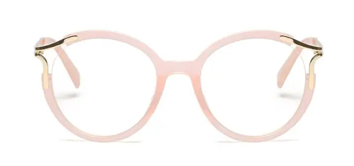 C3 pink clear Леди Круглый кошачий глаз оправы для очков Для женщин металлические полые металлические солнцезащитные очки "кошачий глаз" CCSPACE Брендовая Дизайнерская обувь 45103 Оптический Модные солнцезащитные очки - Цвет оправы: C3 pink clear