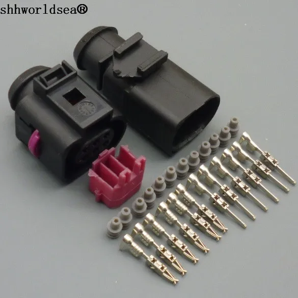 

shhwolrdsea 1 sets 6 Pin female male 3B0973813 1J0973713 1.5mm Auto Temp sensor plug waterproof connector car