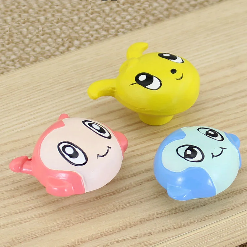 Modern Style Resin Cabinet Cupboard Drawer Knob Door Pulls Handle Resin cartoon Knobs for kids Baby