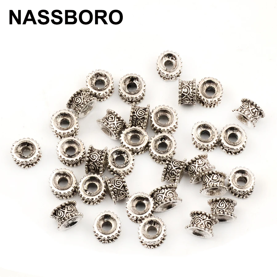 Nice 30pcs Tibetan Silver Spacers Beads Jewelry Findings 5X8mm Nice 30pcs Tibetan Silver Spacers Beads Jewelry Findings 5X8mm