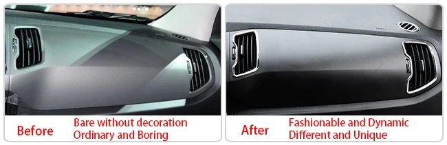 DWCX 6 шт. хромированная Автомобильная внутренняя декоративная накладка для вентиляционного отверстия кондиционера воздуха на выходе Крышка для 2011 2012 2013 Kia Sportage R