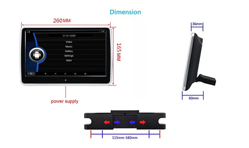 2 шт 10,1 дюймов Система Android 6.0.1 с wifi сенсорным экраном Автомобильный подголовник монитор MP5 плеер с USB/SD/Bluetooth/динамик