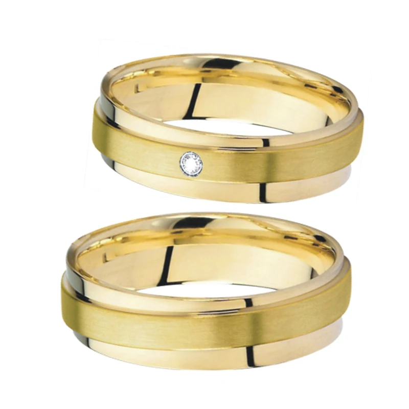 Gold color Promise alliance Wedding Band Couple Rings pair set infinite men's rings women's rings jewelry Bague anel anillos  (7)