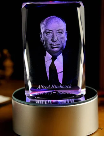 

BEST Christmas present -limited edition TOP Decor art 3D American director Alfred Hitchcock Crystal Image Decoration