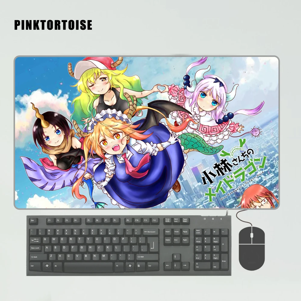 

PINKTORTOISE Huge Mousepad Miss Kobayashi's Dragon Maid Anime Mouse Pad knit Game Mat