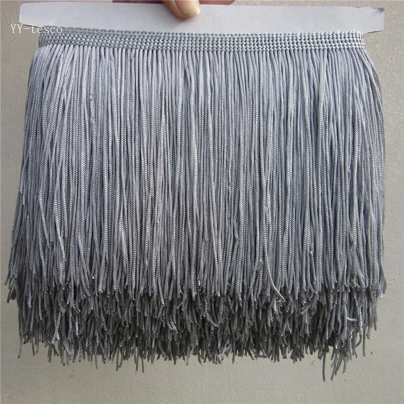 Buy 5 Yard 15CM Wide gray Lace Fringe Trim Tassel