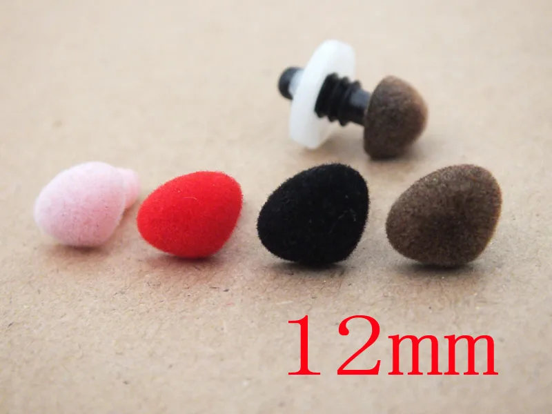 

40pcs 12mm Mixed colors triangle safety nose(with washers) Diy doll toy Accessories Triangle Toy Noses For teddy bear Crafts