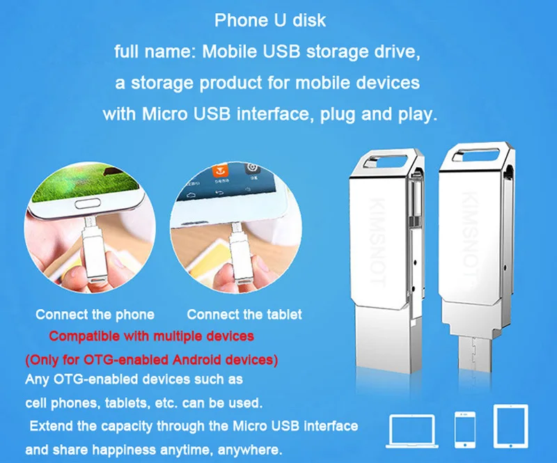 Kimsnot 8 ГБ 16 ГБ 32 ГБ 64 Гб USB флеш-накопитель металлический OTG флеш-накопитель для телефона Android флеш-накопитель высокоскоростной флеш-диск карта памяти