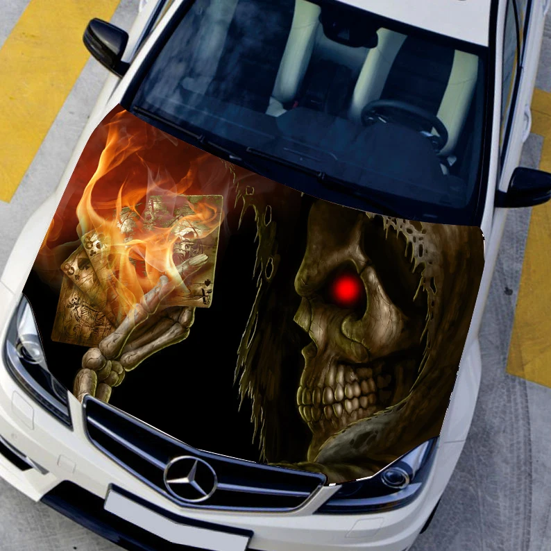 

Customizable HD Skull Hood Decal Car Bonnet Graffiti Stickers Protective Film Auto Graphics Decals Engine Cover Camouflage