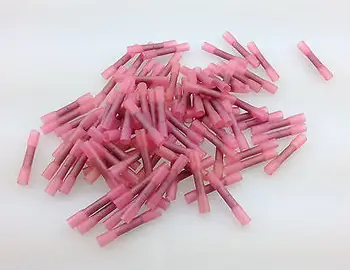 

100 Insulated Heat Shrink Butt Wire Electrical Crimp Terminal Connector 18-22AWG