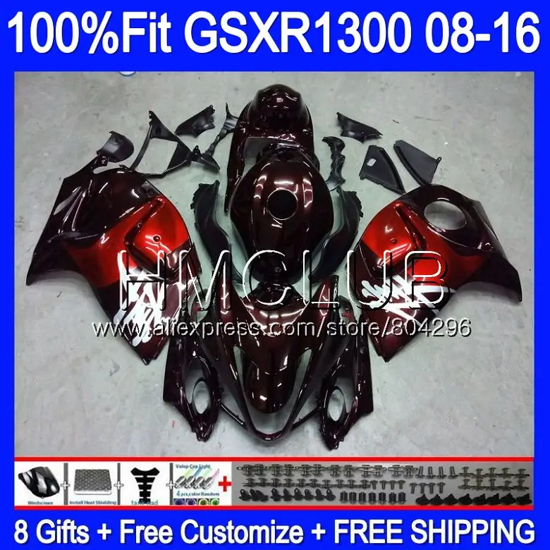 

Injection For SUZUKI Hayabusa GSXR1300 08 13 14 15 16 27HM.30 Wine red GSX-R1300 GSXR 1300 2008 2013 2014 2015 2016 Fairing
