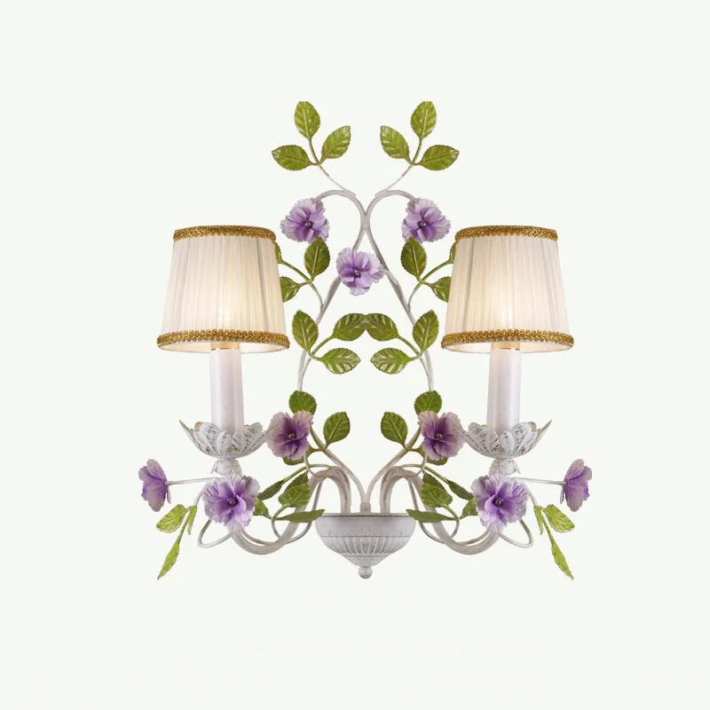 

Luxury Garden Rural Flower Rose Romantic Indoor Modern Retro Wall Light Bedroom Wall Lamp Led For Living Room Bedside Decorative
