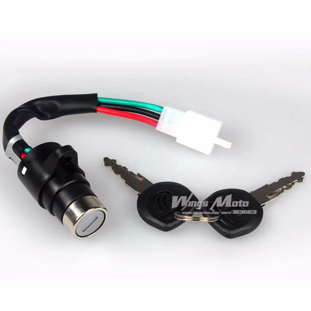 10pcs Wholesale 3 WIRE ELECTRICAL SCOOTER IGNITOR KEY SWITCH LOCK 3