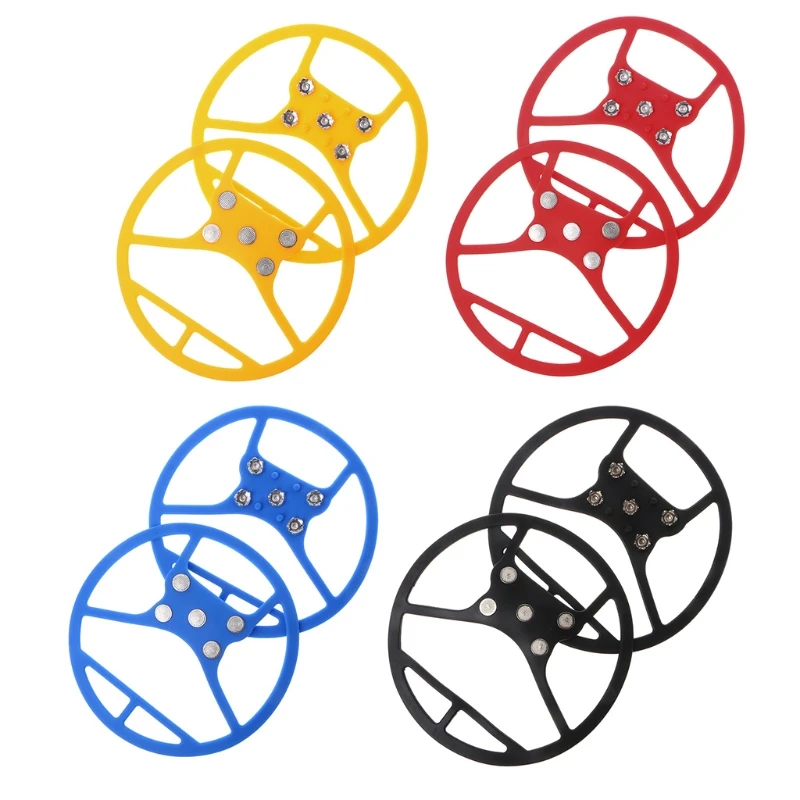 

EYKOSI 1 pair New Walking Cleats Ice Snow Studs Anti Slip Spikes Shoes Boots Grippers Outdoor Tool Round Ice Gripper