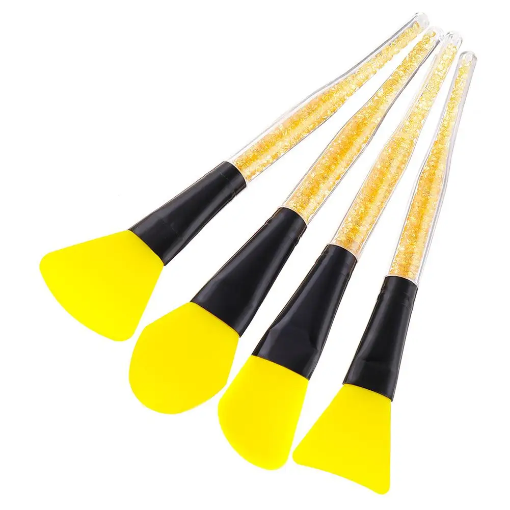 

4Pcs Rhinestone Handle Facial Mask Stirring Brushes Soft Silicone Makeup Tools Driect sales