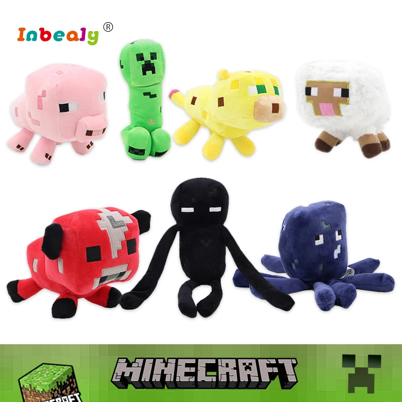 21 Style Minecraft Plush font b Toys b font Minecraft Creeper Enderman Wolf Steve Zombie Spider