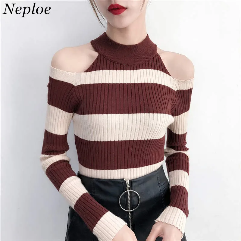 Aliexpress.com : Buy Neploe Stripe Strapless Knitwear Half
