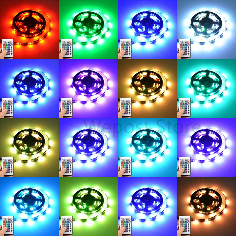 60 светодиодов/м USB Светодиодная лента водонепроницаемый SMD 5050 RGB шнур ТВ комплект