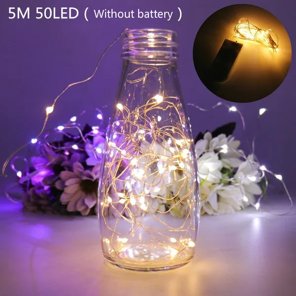 Warm white 5m 2 м 3 м 5 м медная серебряная проволока светодиодный гирлянда для рождественской елки водонепроницаемый праздничное освещение для сказочного украшения свадебной вечеринки - Цвет: Warm white 5m