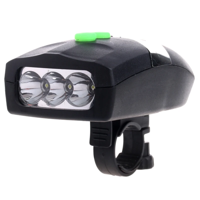 

3LED Bike Bicycle White Front Head Light Electronic Bell Horn Hooter Siren