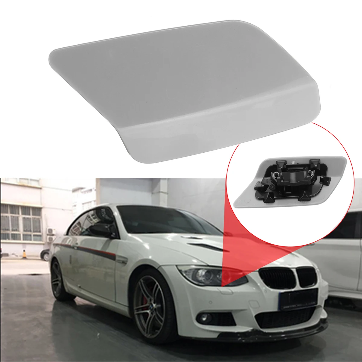 

1pcs Right Driver Front Bumper Headlight Lamp Washer Jet Nozzle Cover Cap for BMW E92 E93 LCI