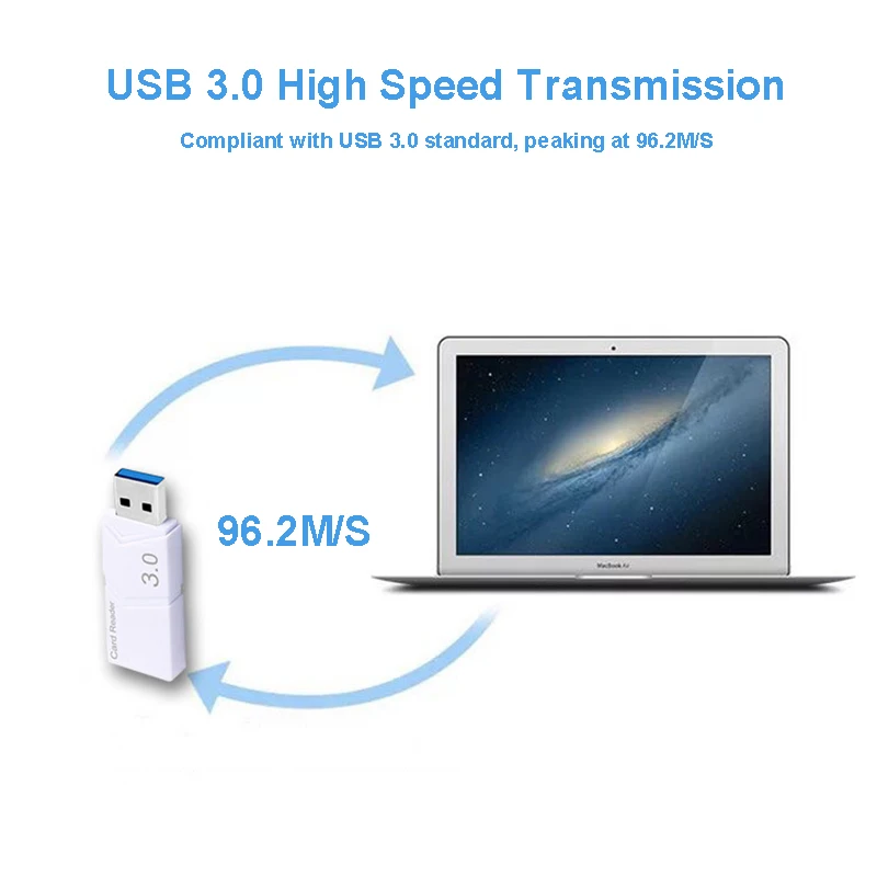 Vmonv Mini USB 3,0 Micro SD TF устройство чтения карт памяти адаптер флэш-накопитель флэш-память SD Card Reader для тетрадь pc