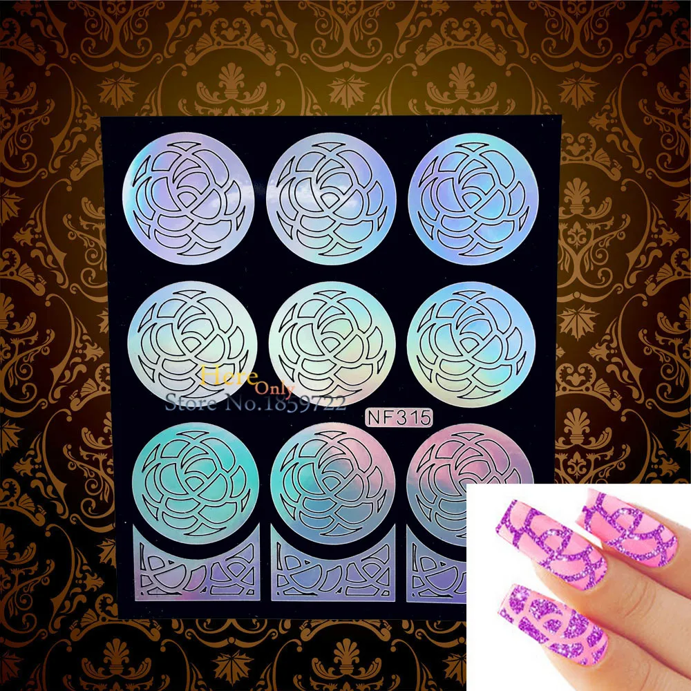 

Leopard Print Nail Sticker Stencil Template Manicure Art Panther Painted Polish Airbrush HNF315 Watermark Holo Laser Nail Decal