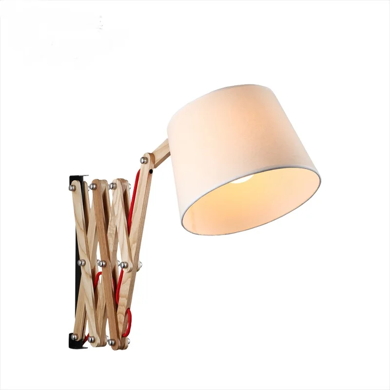

American country restaurant retro hall bedroom study creative coffee aisle wooden folding wall lamps LO7299