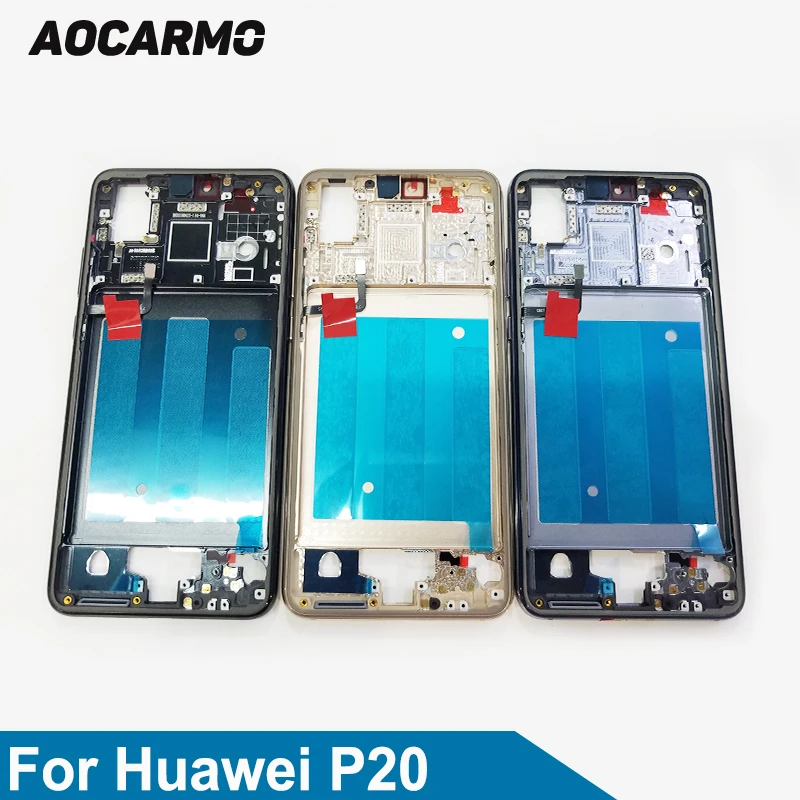 

Aocarmo Replacement Metal Black/Blue/Gold Middle Frame Bezel Housing Plate Board With Sticker For Huawei P20 5.8"