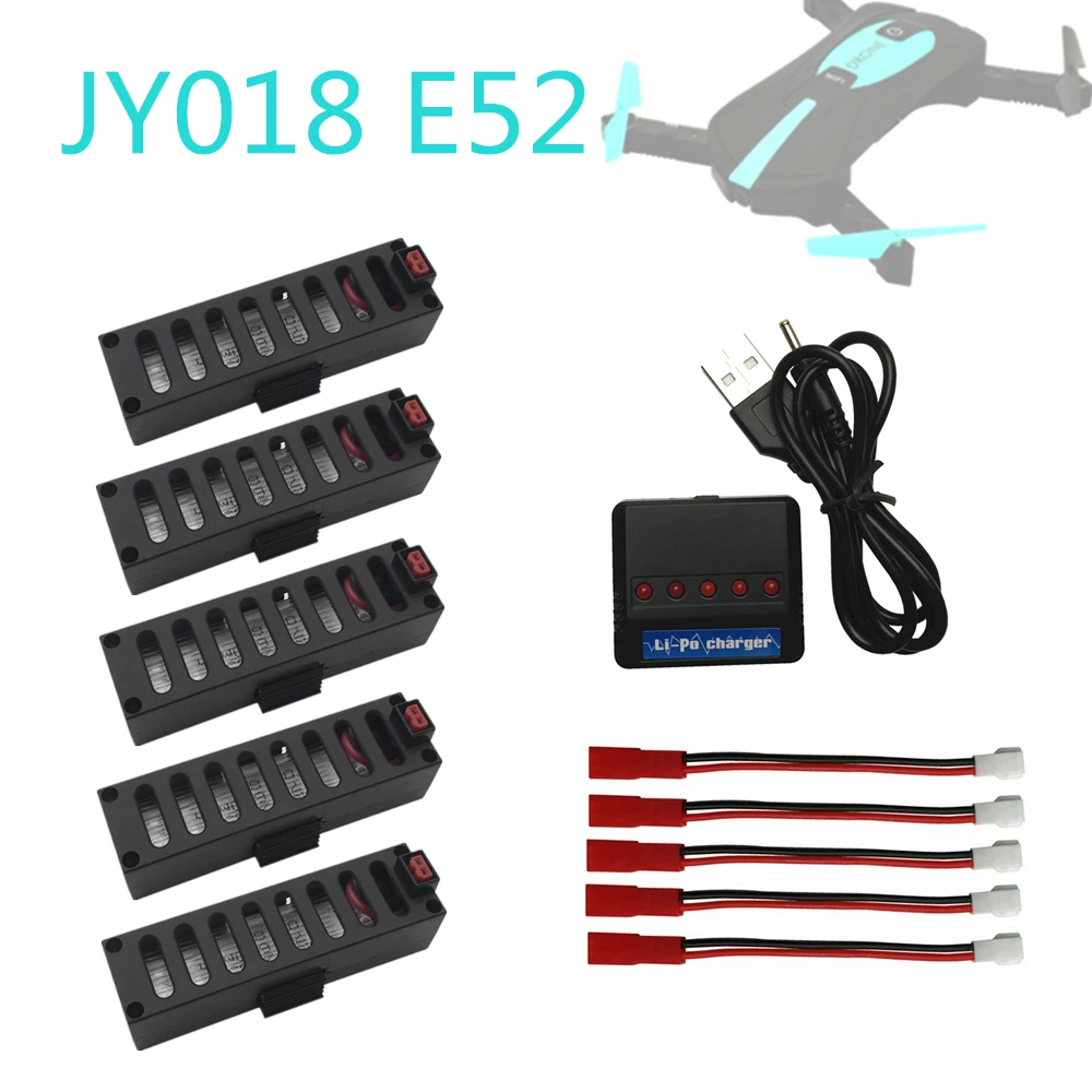 

Original JY018 e52 Battery 3.7V 600mAh Upgrade Lipo Battery Part 5ni1 usb for JY018 e52 Quadcopter Drone for JY018 Mini RC Drone