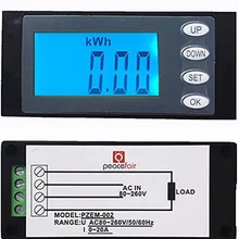 20A AC Digital LED Panel Power Meter Monitor KWh Time Watt Voltmeter Ammeter Tester Tools New 2017