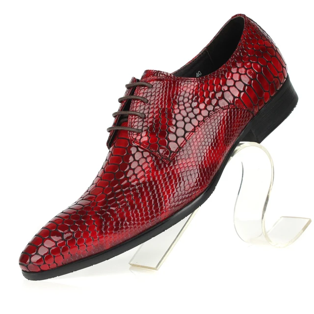 free shipping new Crocodile Grain wine red  dress  shoes  