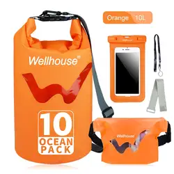 Новый надувной набор из 3 водостойкие сухой мешок поясная и чехол для телефона открытый пляж сумки для хранения Kayking рафтинг лодках