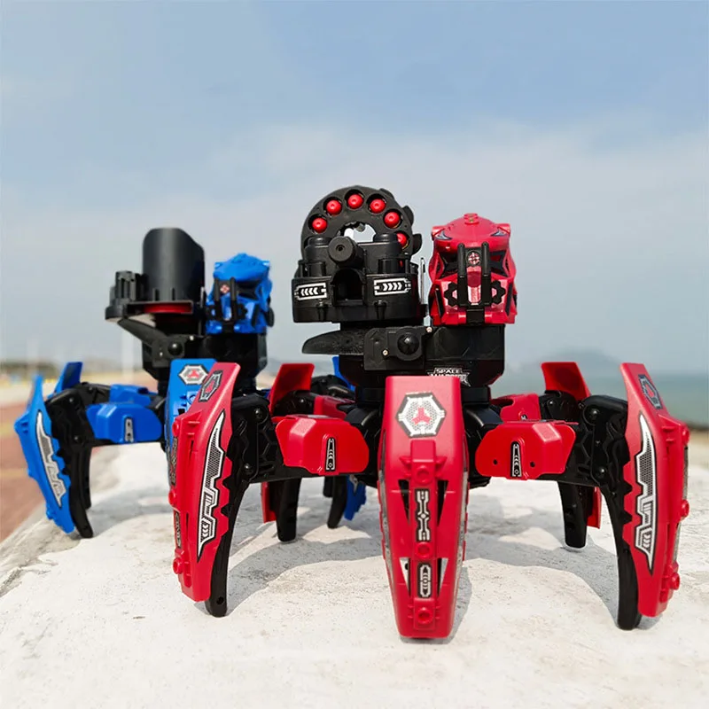 price cut  Multiplayer vs. 2.4G Remote Control Six-legged Spider Robot Cool RC Robot DIY Shooting Game Model C