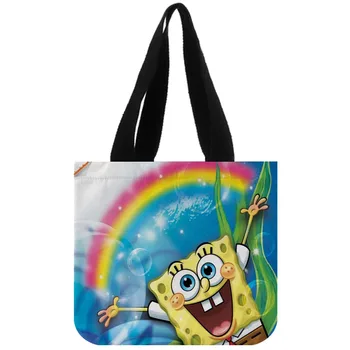 

Tote Bag Cotton Canvas Tote Bag Custom Spongebob Shopping Foldable Reusable Shoulder Customized With Own Logo WholesaleTote Bag