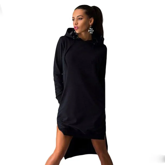 Women Slim Hoodie Dress 2019 Autumn Winter Long Sleeve Casual Dress Hooded Pockets Sportwear Female Fashion Women Slim Hoodie Dress 2019 Autumn Winter Long Sleeve Casual Dress Hooded Pockets Sportwear Female Fashion Women Clothing