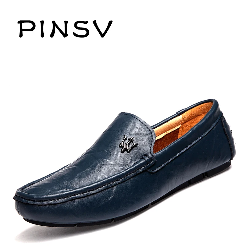 2015 PINSV Men'S Two Story Cowhide Leather Loafers, Canadian Velvet Two