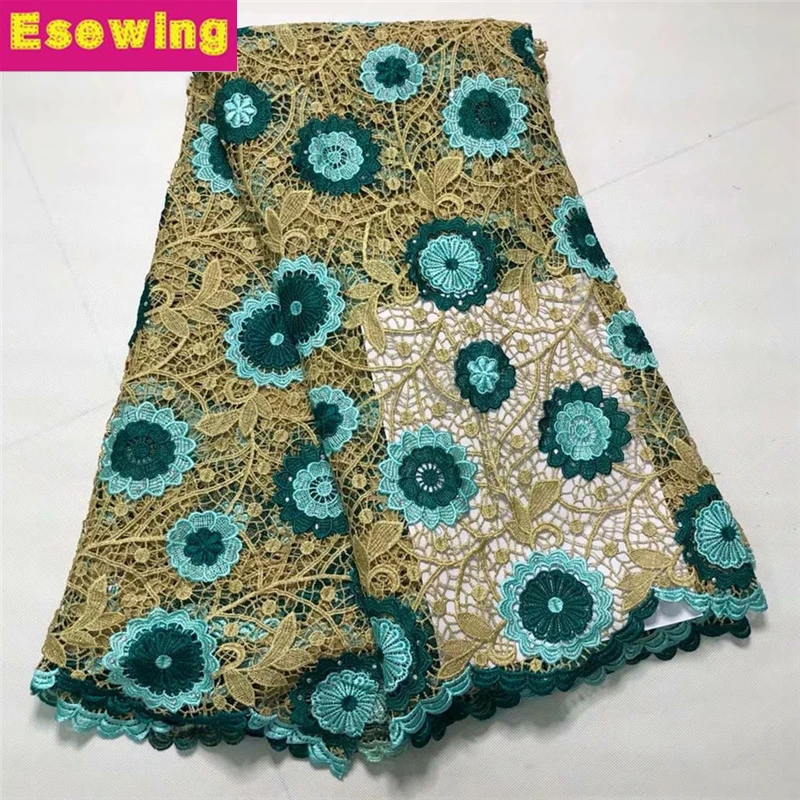 

Best-Selling Nigerian Lace Fabrics Teal Color African Cord Lace Fabrics High Quality 2019 Guipure Cord Lace Mesh Cotton Material