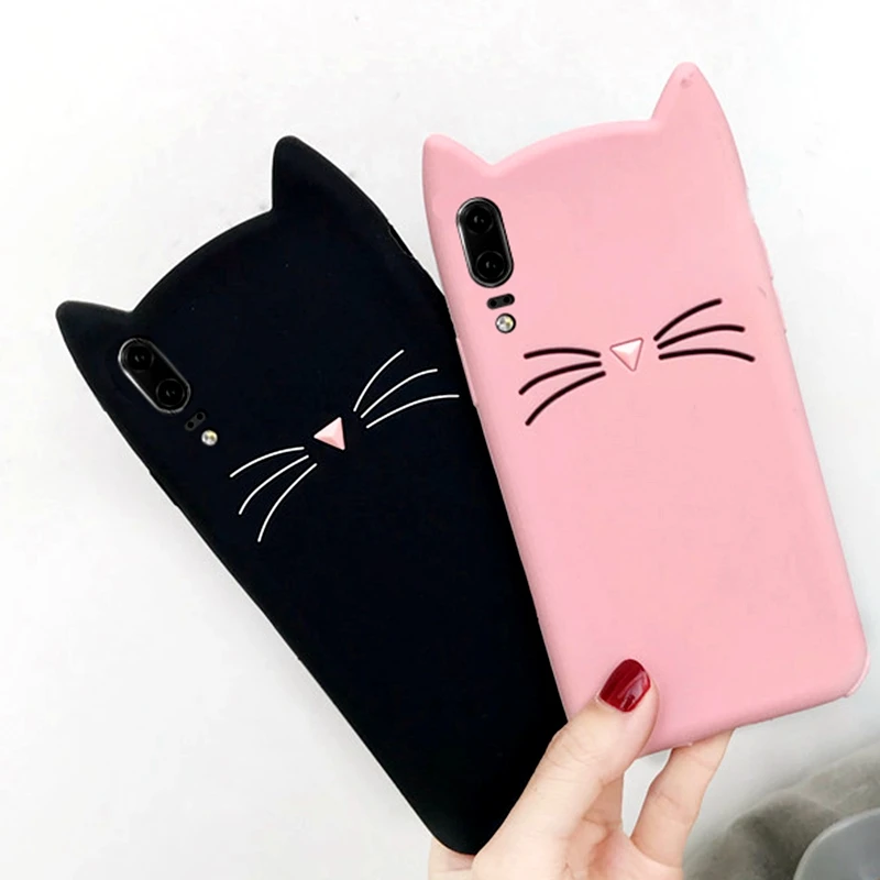 Чехол с принтом &quotкошечка для Huawei P30 Pro P20 Lite Обложка телефона из силикона и ТПУ Y5 II