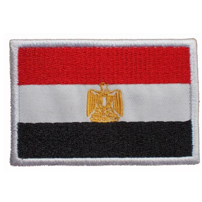 

1PCS Full Embroidery Egypt Flag Patch Flag Patch Backpack Bag Jacket Armband Badge Hook and Loop 8cm * 5 cm