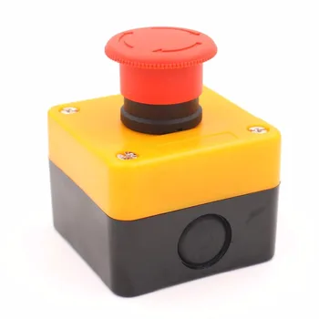

Red Sign Emergency Stop Push Button Weatherproof Pushbutton Switch 660V with Box