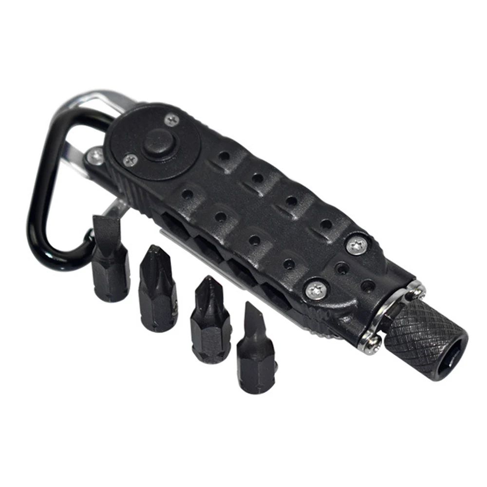 

HakkaDeal Mini Outdoor Portable Multifunction Screwdriver Combination Tool Magic LED Light Hexagon Opener Tool Set