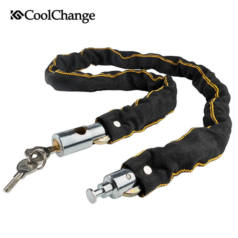 CoolChange Bicycle Lock Safe Metal Anti-Theft Outdoor Bike Chain Lock Security Reinforced Cycling Chain Lock Bicycle Accessories