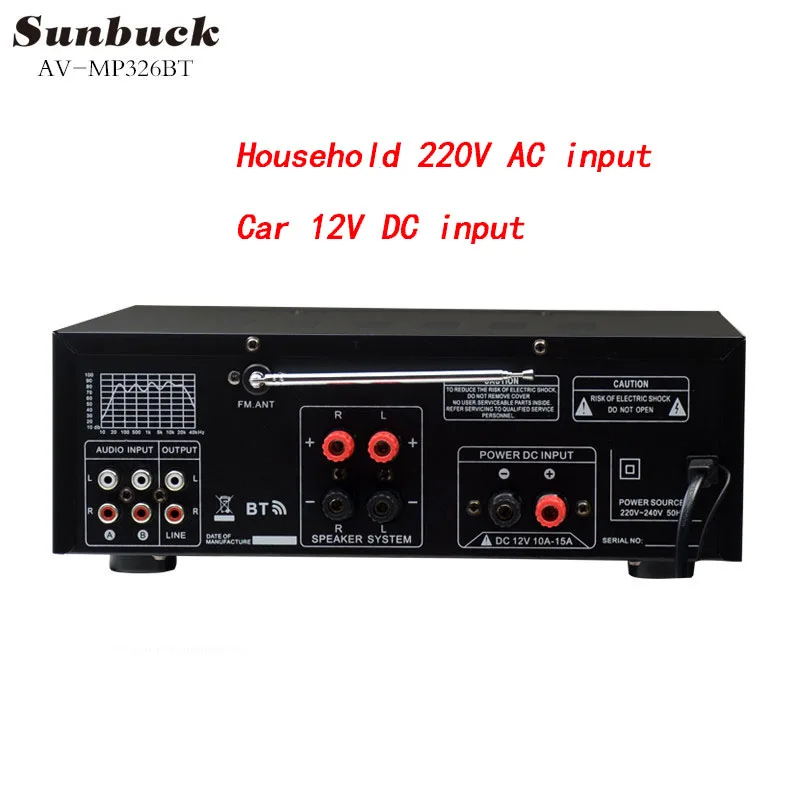 KYYSLB AV MP326BT высокой мощности 300 Вт * 2 110 В 220 в 12 0 Bluetooth усилитель домашний караоке OK EQ