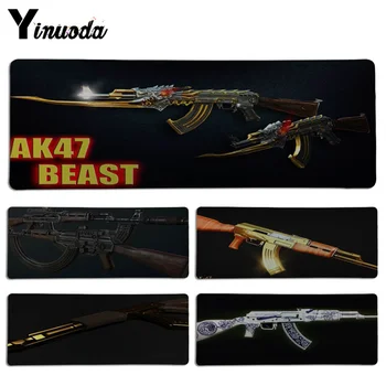 

Yinuoda Hot Sales AK47 mouse pad gamer play mats Size for 30x70cm 30x90cm Rubber Rectangle Mousemats